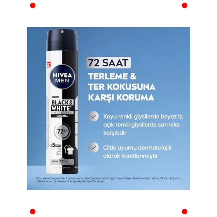 Erkek Sprey Deodorant: Ter ve Leke Koruması (200 ml)