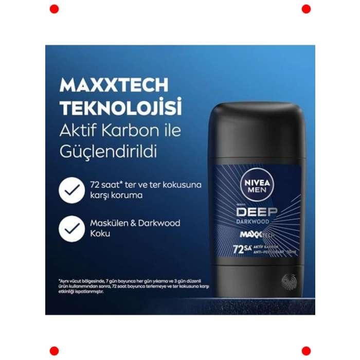 Erkek Stick Deodorant Aktif Karbonlu 50 ml