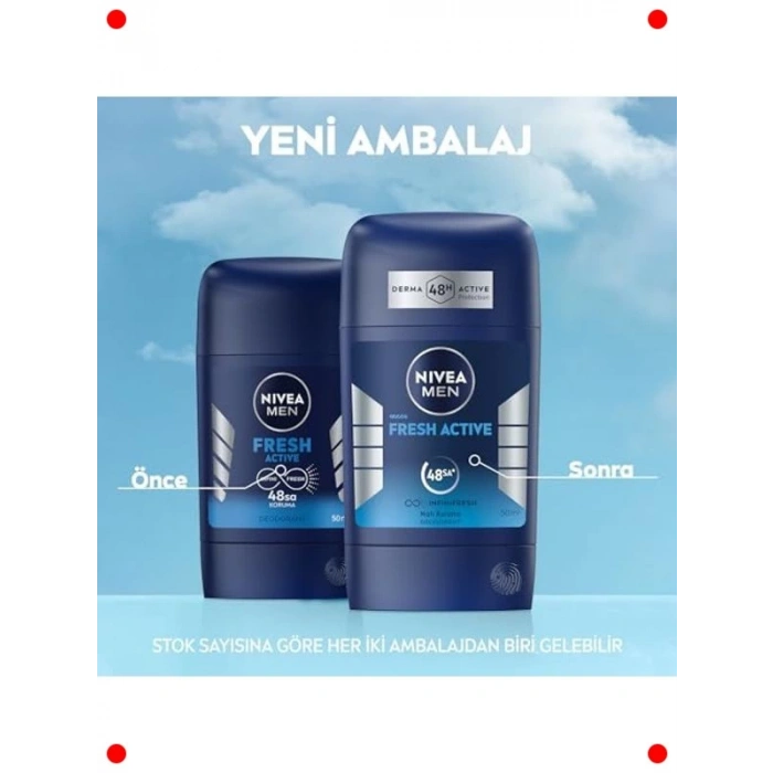 Erkek Stick Deodorant Fresh Active 48 Saat Koruma 50 ml