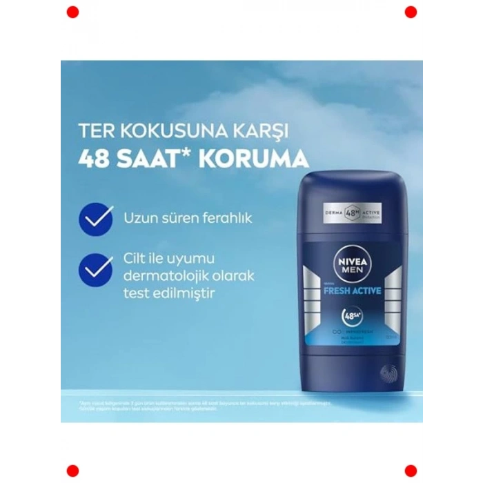 Erkek Stick Deodorant Fresh Active 48 Saat Koruma 50 ml