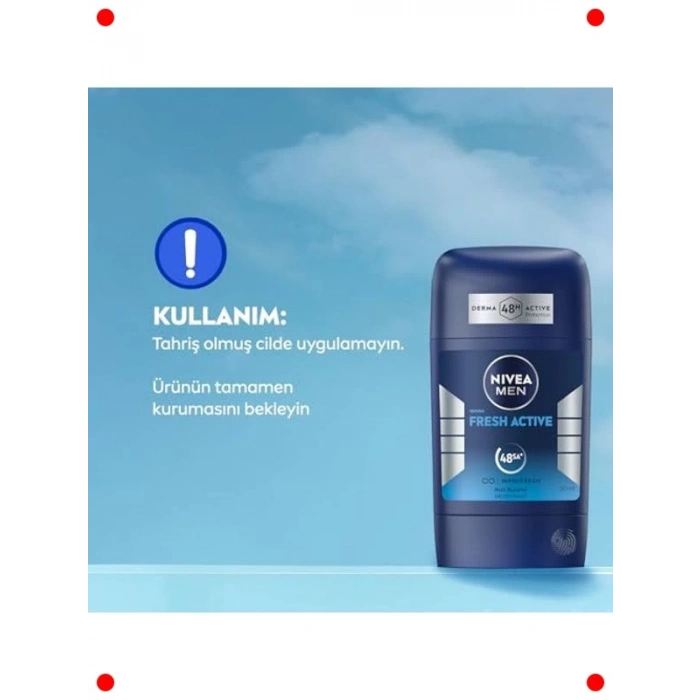 Erkek Stick Deodorant Fresh Active 48 Saat Koruma 50 ml