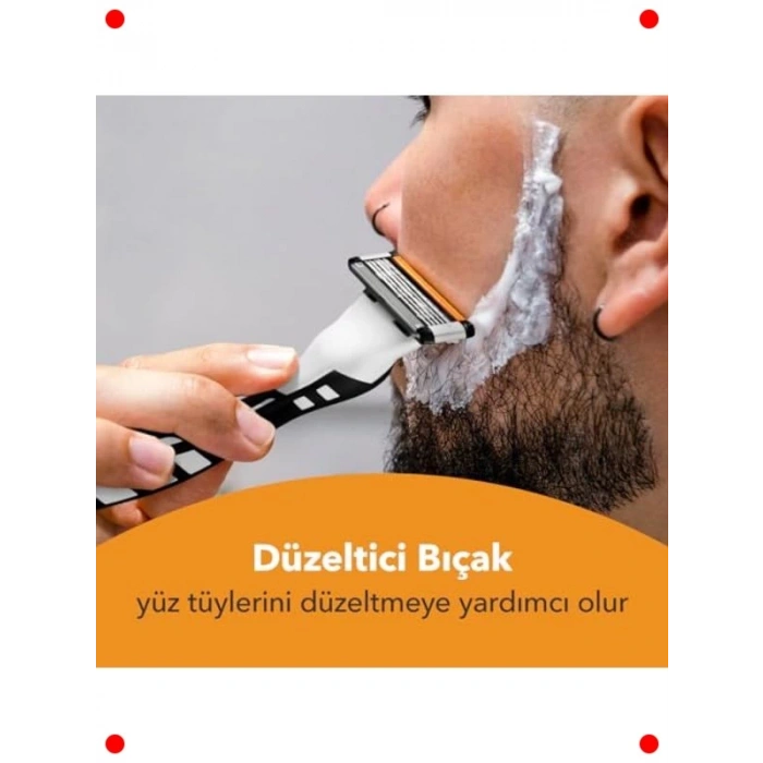 Erkek Tıraş Seti | 5 Bıçaklı Sap ve 2 Yedek Başlık