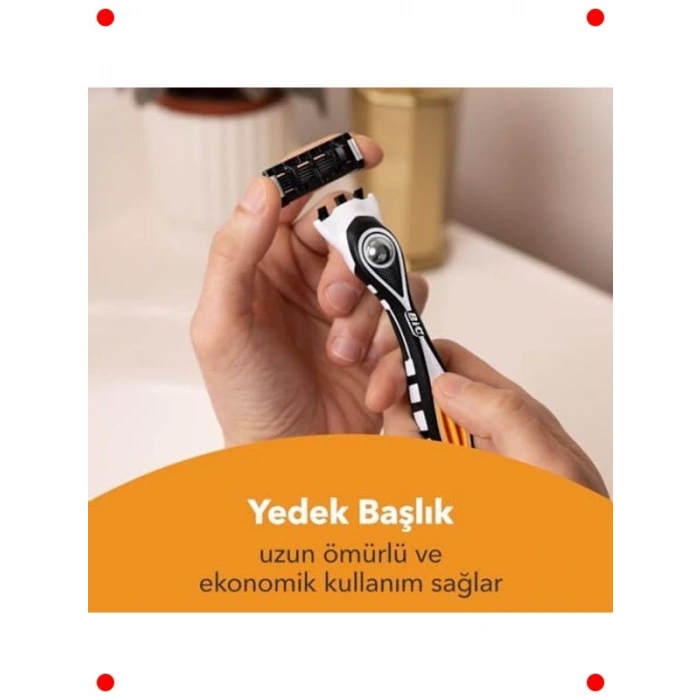 Erkek Tıraş Seti | 5 Bıçaklı Sap ve 2 Yedek Başlık