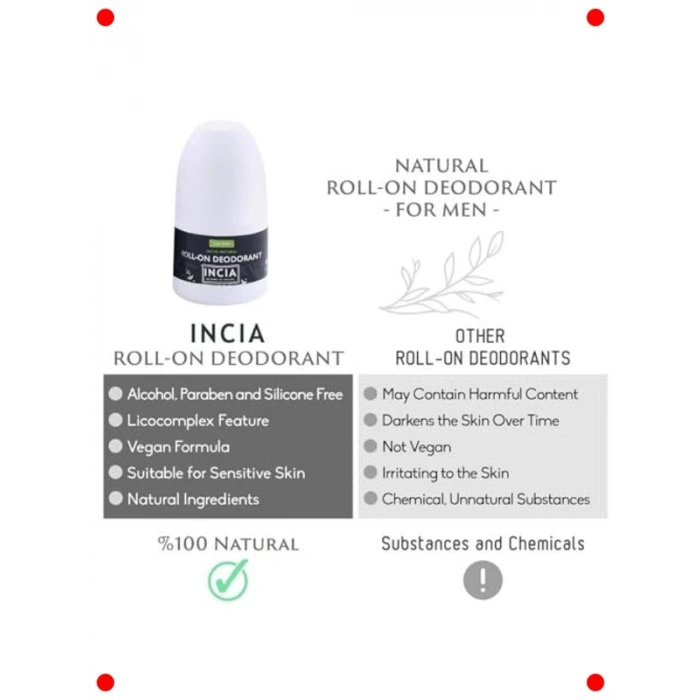 Erkekler İçin Doğal Roll On Deodorant 50 ml