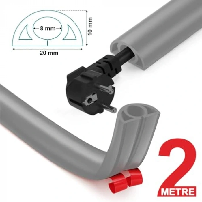 Esnek Kablo Kanalı Gri/GT-KK04