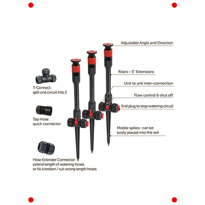 Esnek Tasarımlı 9 Parça Bahçe Fıskiye Seti