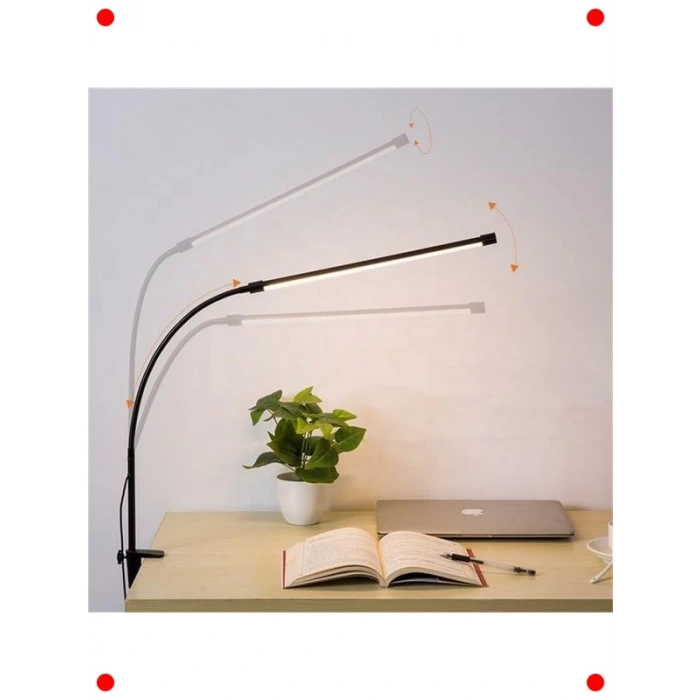 Esnek USB LED Masa Lambası - Kısılabilir, Klipsli