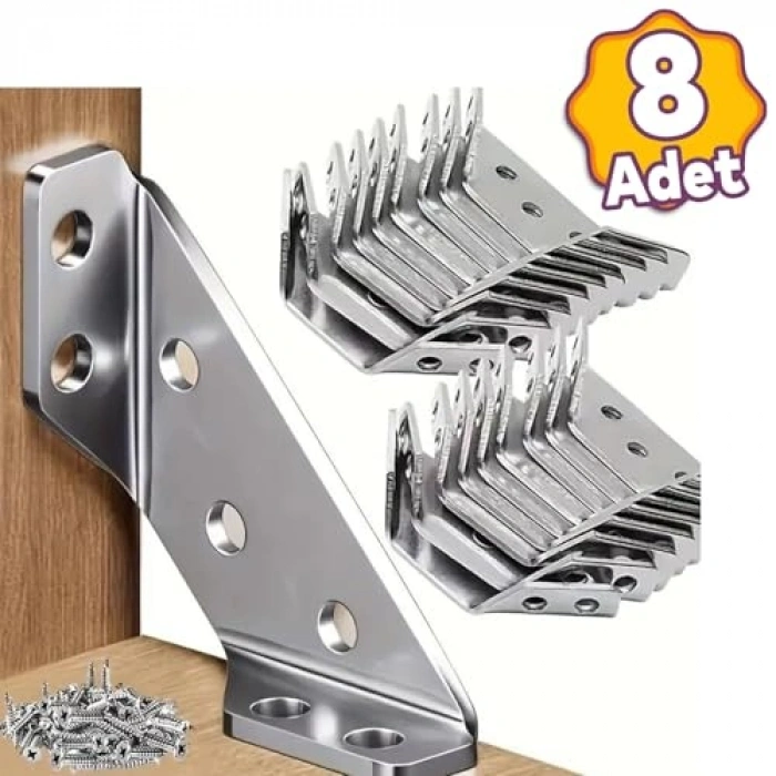 Eşya Dolap Köşe Bağlantı Aparatı, 8 Adet
