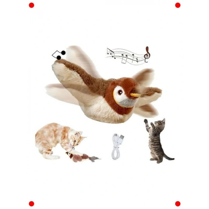 Etkileşimli Peluş Kuş Oyuncak - Hareketli ve Sesli