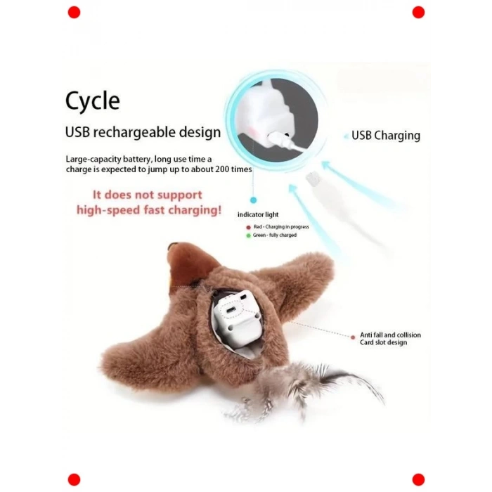 Etkileşimli Peluş Kuş Oyuncak - Hareketli ve Sesli