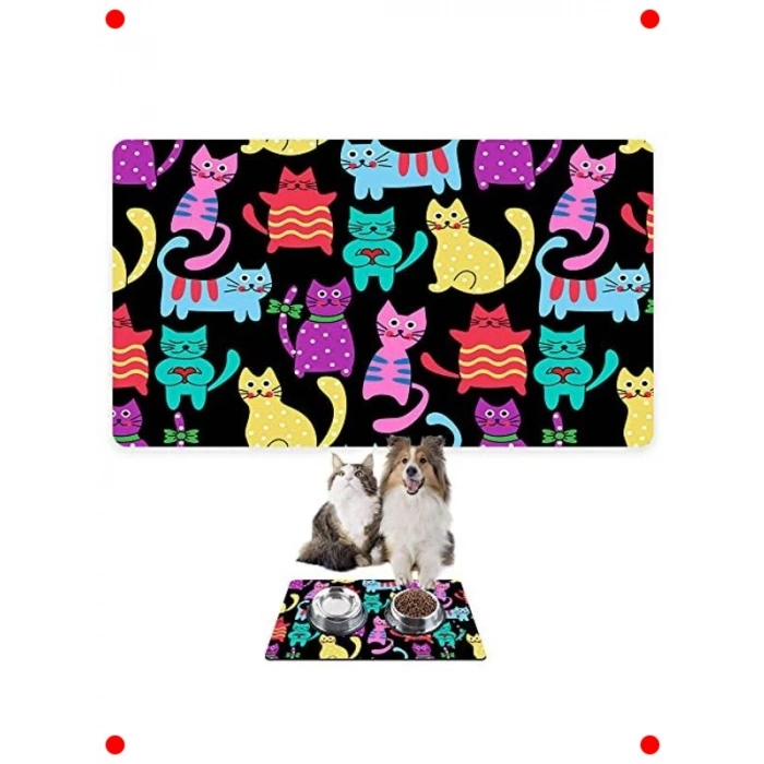 Evcil Hayvan Mama Su Paspası 50x35 cm Siyah