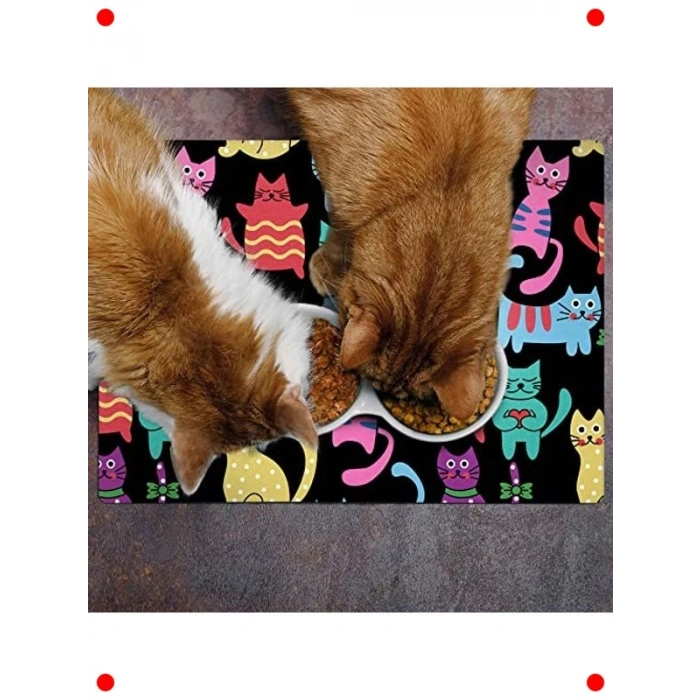 Evcil Hayvan Mama Su Paspası 50x35 cm Siyah