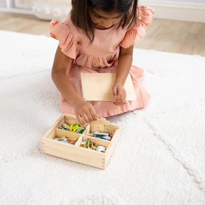 Evcil Hayvanlar Temalı Ahşap Yapboz Seti, 12x4 cm