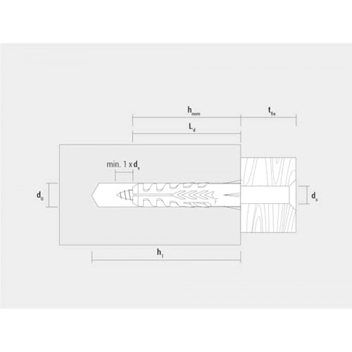 F 8 mm Naylon Dübel, 100 Adet Paket