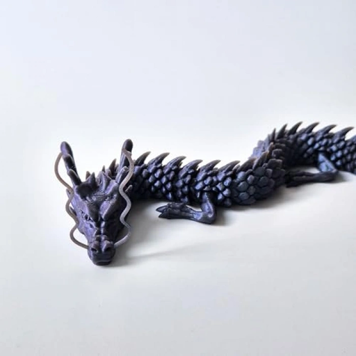 Fantastik Eklemli Ejderha Figürü, 30 cm Gece Mavisi Tasarım