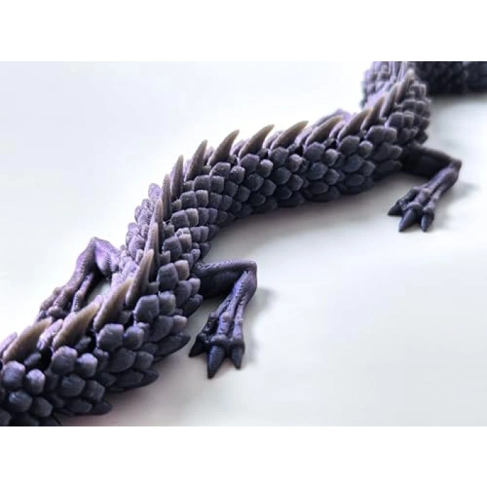 Fantastik Eklemli Ejderha Figürü, 30 cm Gece Mavisi Tasarım