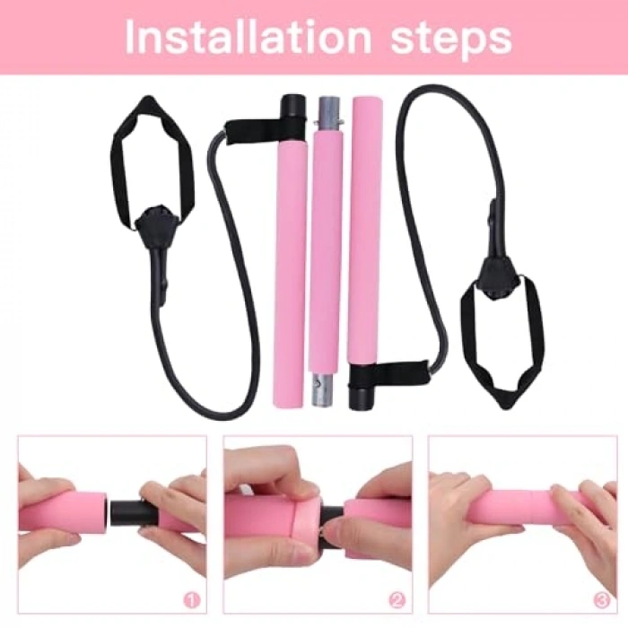 Farklı Egzersizler İçin Ayarlanabilir Pilates Stick Seti