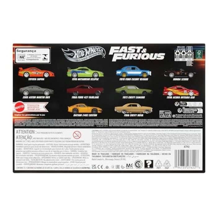 Fast & Furious Temalı 10lu Metal Araç Seti, 1:64 Ölçekli