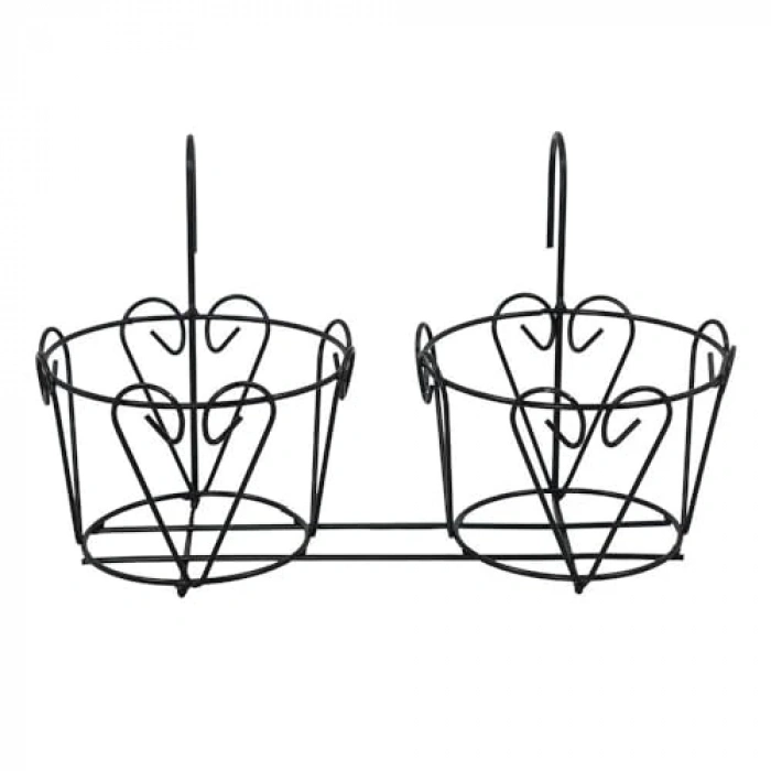 Ferforje 2li Metal Balkon Saksısı, 42x19x24 cm