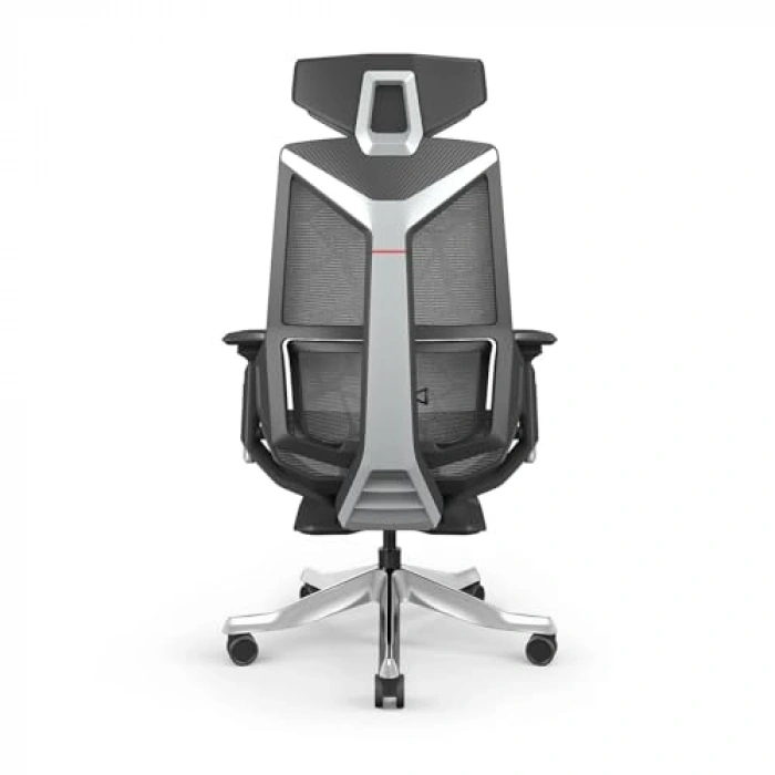 Fileli Başlıklı Çalışma Koltuğu, Ergonomik Gümüş Tasarım