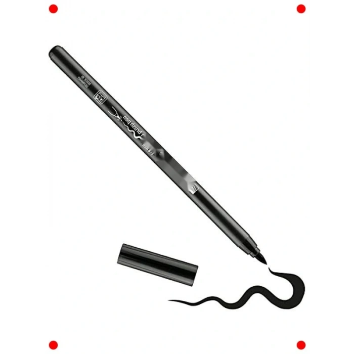 Fırça Uçlu Porselen Kalemi - Siyah (1-4 mm)