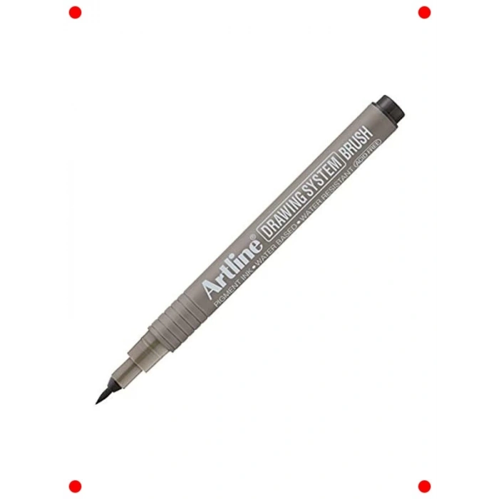 Fırça Uçlu Profesyonel Çizim Kalemi - Siyah