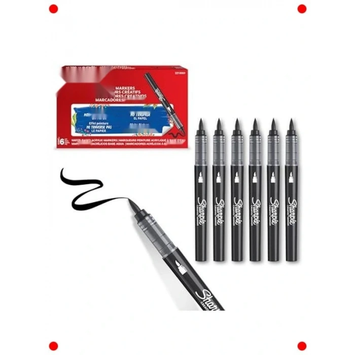 Fırça Uçlu Siyah İşaretleyici Kalem