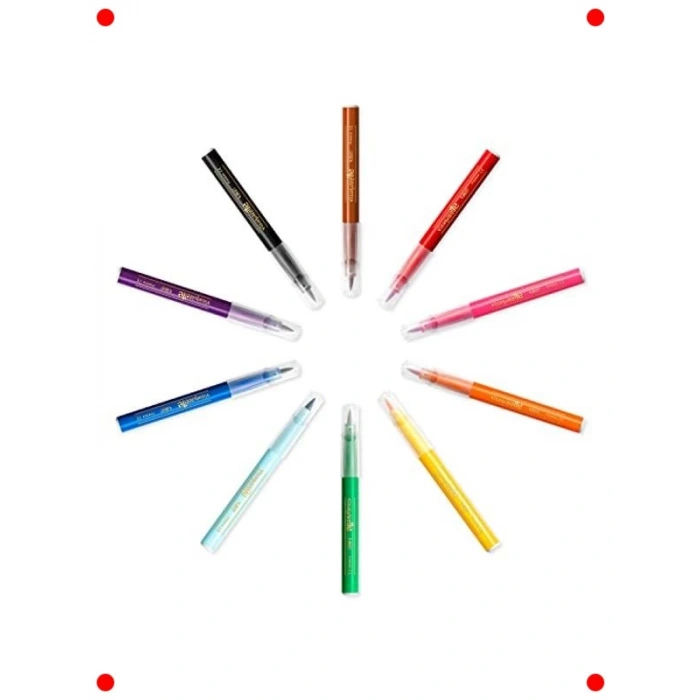 Fırça Uçlu Yıkanabilir Boya Kalemi Seti 10 Renk