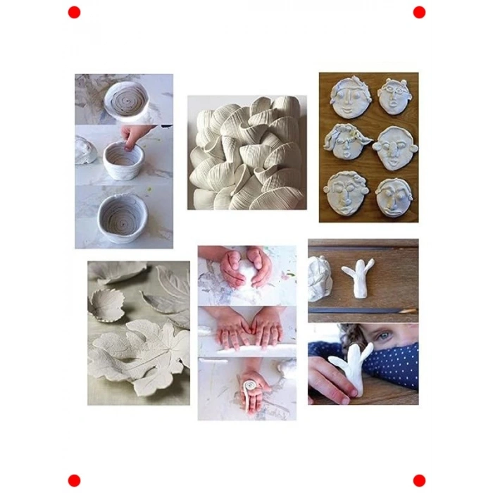 Fırınlanmayan Beyaz Modelleme Kili - 500 gr Toksik Olmayan