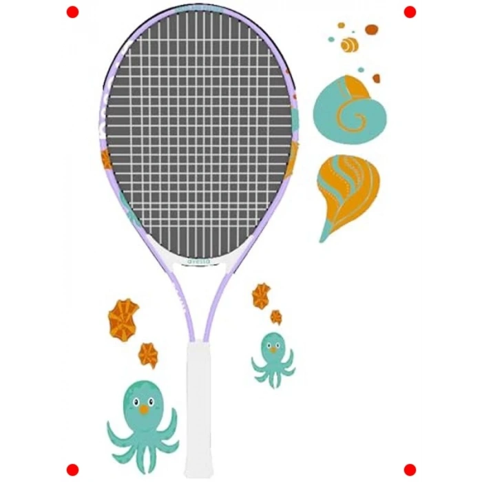 Flamingo Desenli Tenis Raketi - Mor