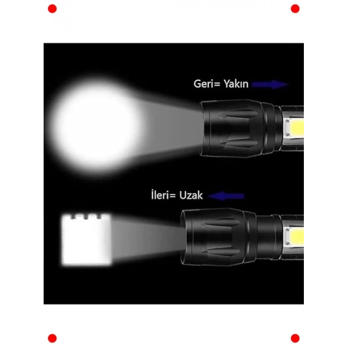 Flaşörlü Çok Fonksiyonlu El Feneri