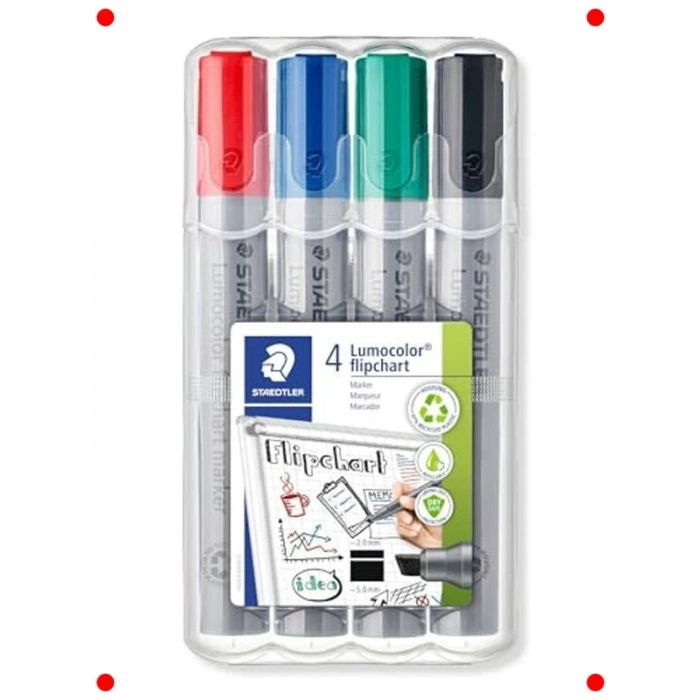 Flipchart Markör Seti - Kesik Uçlu (4lü)
