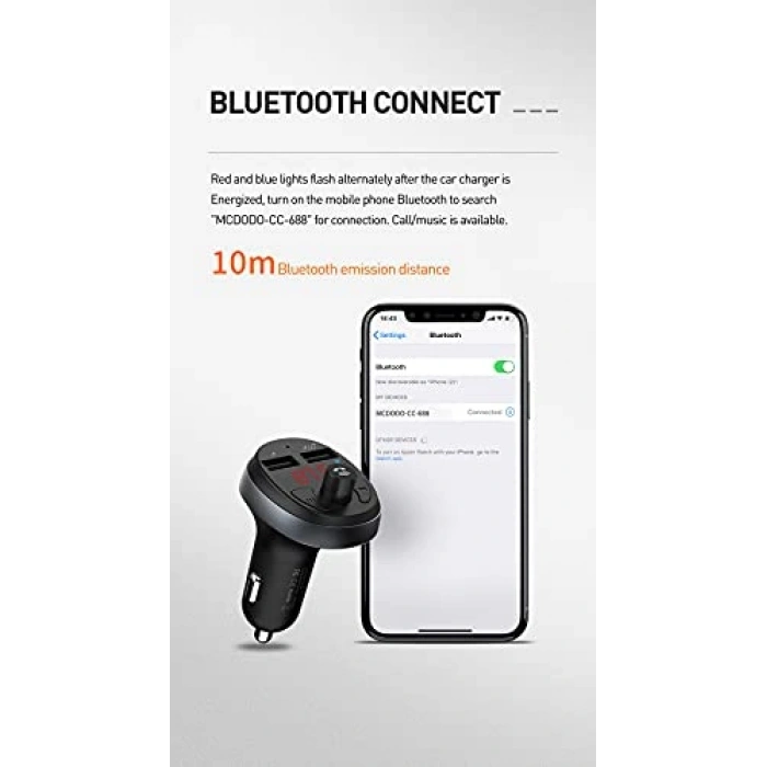 Fm Trtter Çift USB Bluetooth Araç Şarj Cihazı, Kullanışlı