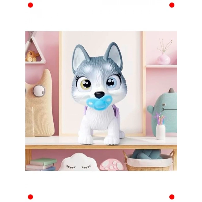 Fonksiyonlu Sevimli Husky Bebek - 3 Sürprizli 15 cm Oyuncak