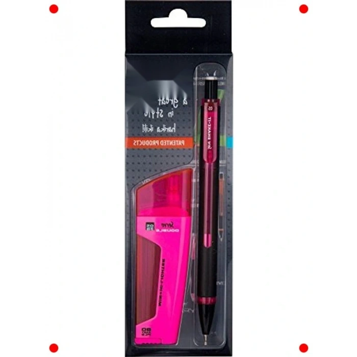 Fosforlu Kalem & Sallamalı Mekanik Kurşun Kalem Seti, Pembe