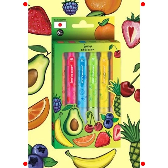 Fosforlu Meyve Serisi Mekanik Kurşun Kalem Seti (6lı)