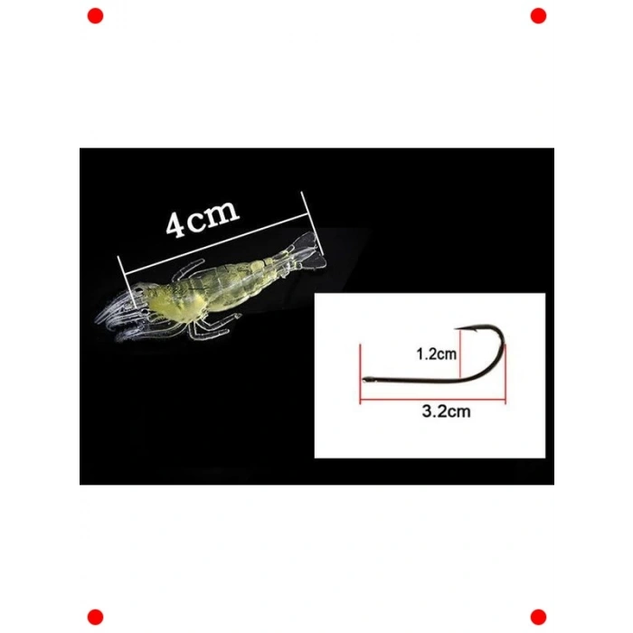 Fosforlu Silikon Karides Olta Yemi Seti - 12 Adet