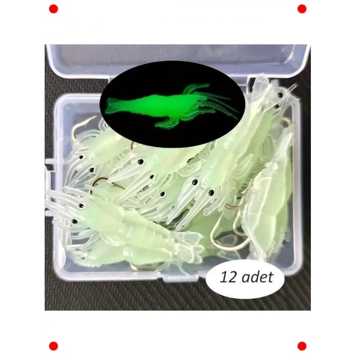 Fosforlu Silikon Karides Olta Yemi Seti - 12 Adet