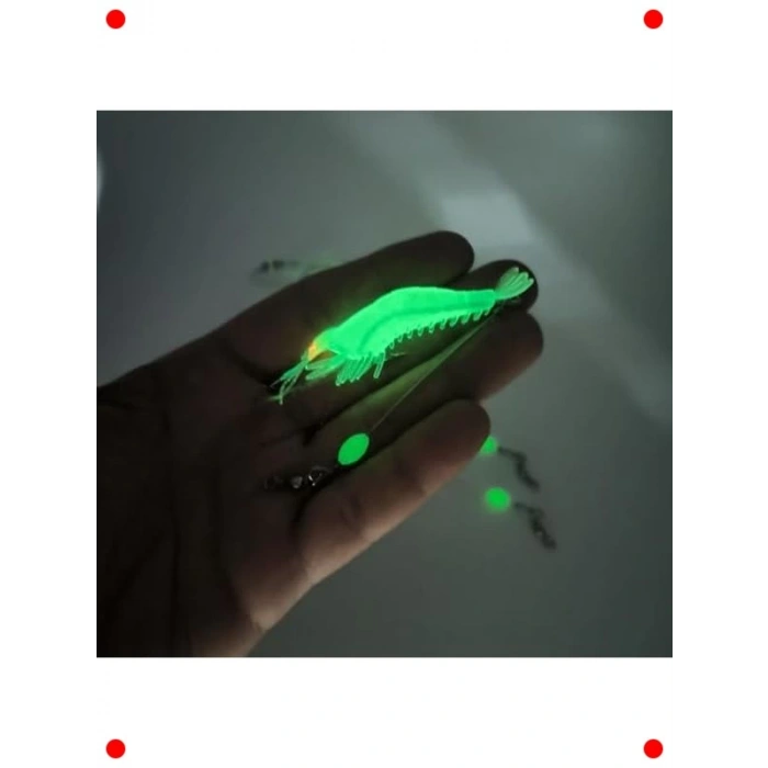 Fosforlu Silikon Karides Yem Seti - 5 Adet, 7.5cm