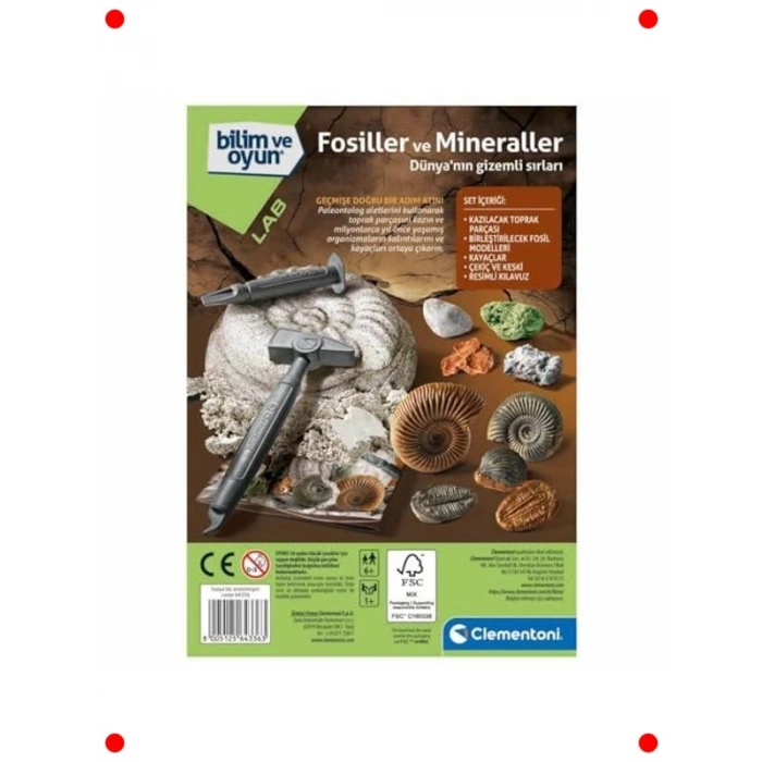 Fosiller ve Mineraller Kazı Keşif Seti