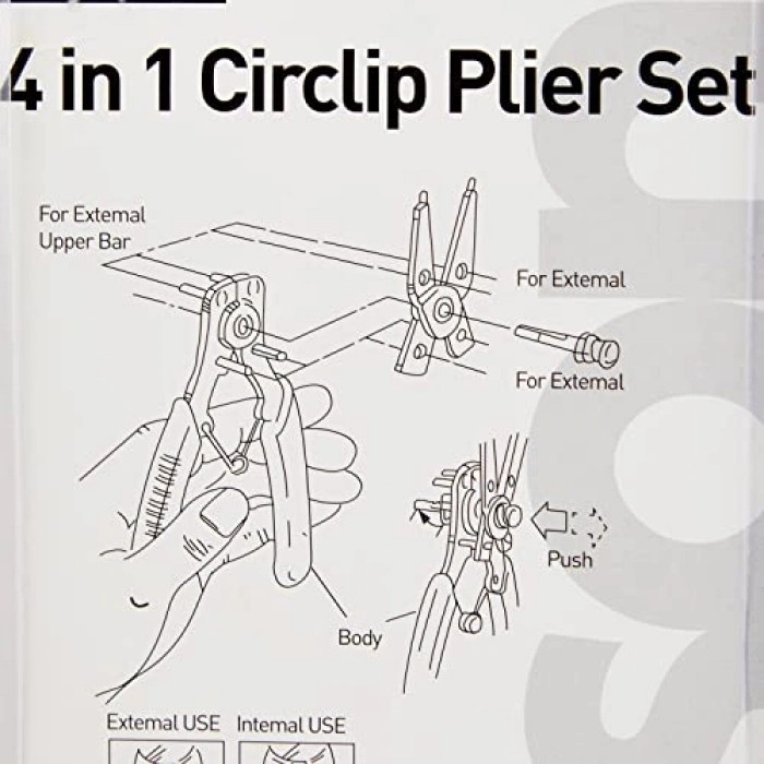 Four Head Circlip Pliers Set, Çok Amaçlı Kullanım İçin