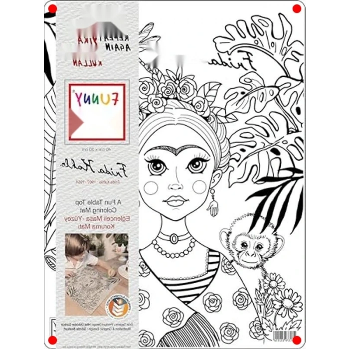 Frida Temalı Eğlenceli ma Matı (30x40 cm)