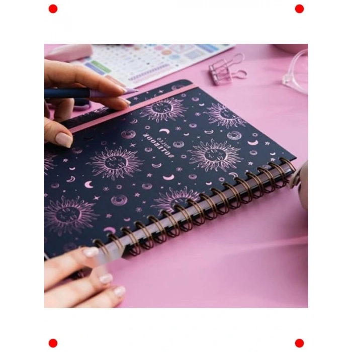 Galaksi Desenli A5 Sert Kapak Spiralli Defter