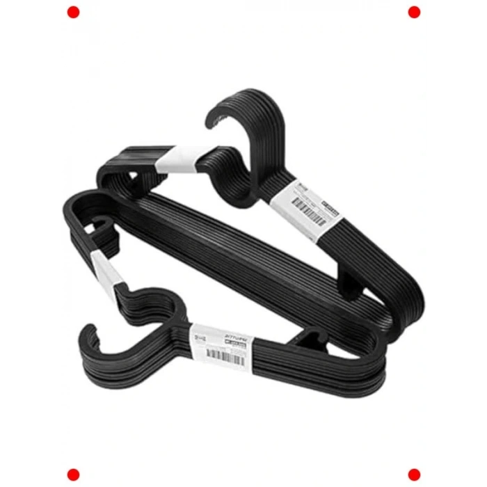 Gardırop İçi İnce Plastik Elbise Askısı, 10 Adet