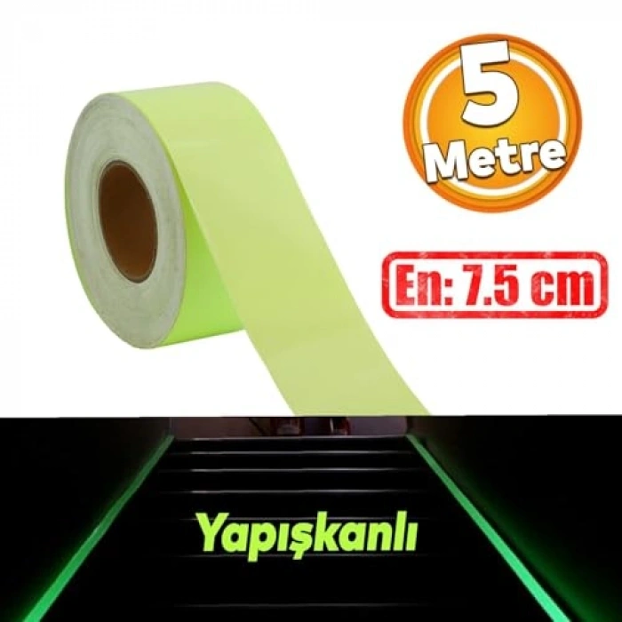 Gece Parlayan Reflektif Bant - 5 Metre İkaz Bandı