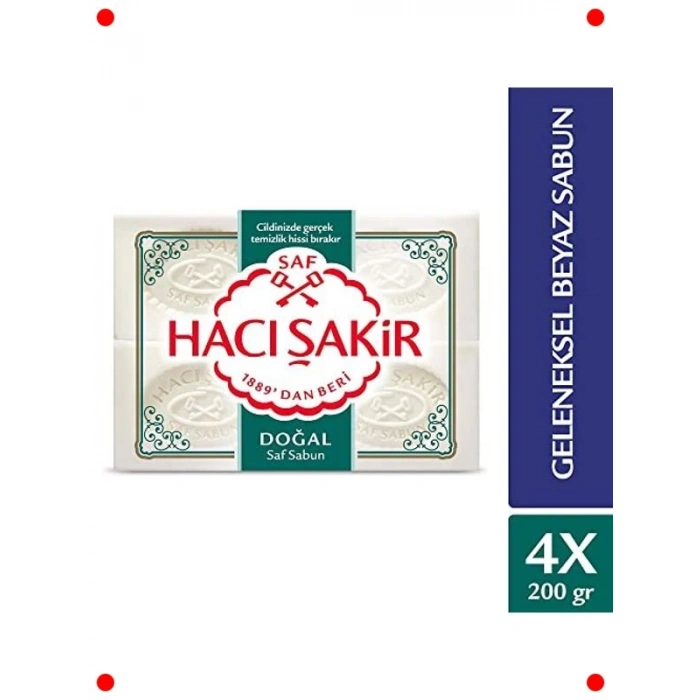 Geleneksel Doğal Beyaz Kalıp Sabun - 4x200g