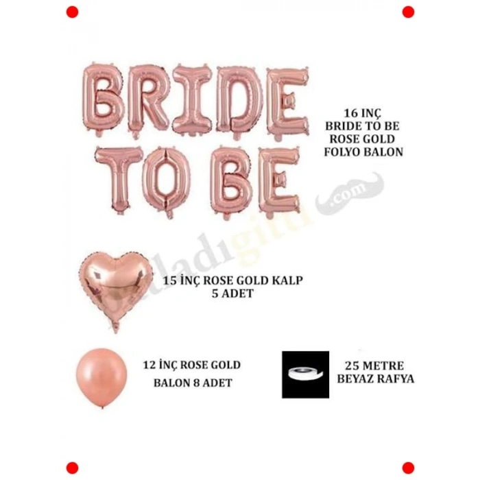 Gelin Adayı Bekarlığa Veda Partisi Kutlama Seti