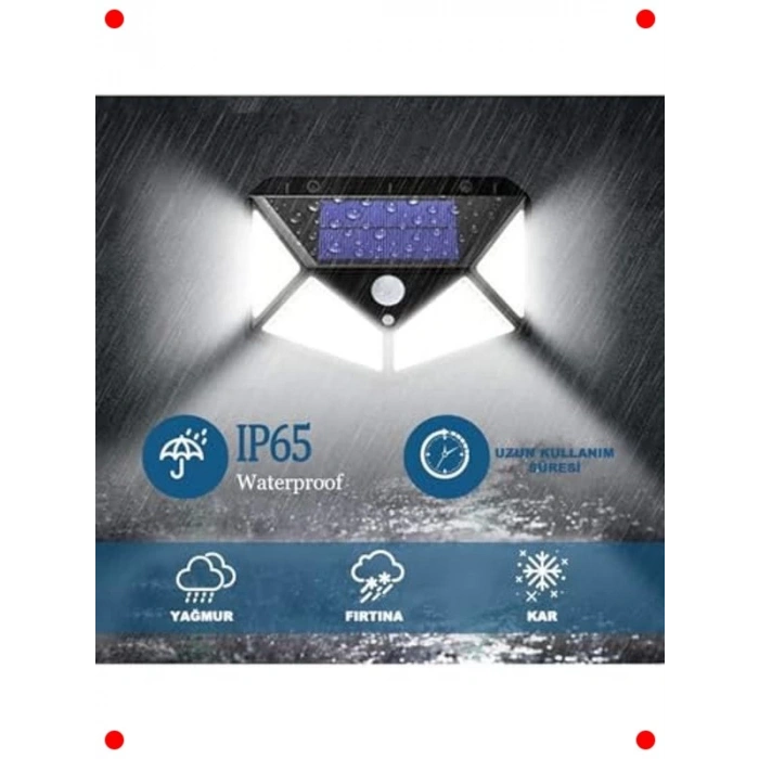 Geniş Açılı 100 LED Solar Bahçe Aydınlatma - 3 Modlu