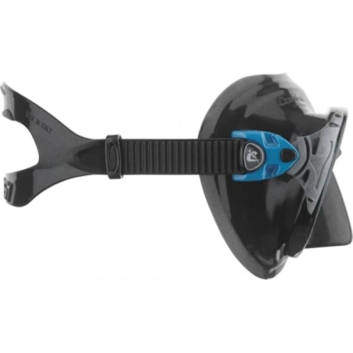 Geniş Görüş Açılı Siyah/Mavi Maske - Hypoalerjik Silikon ile