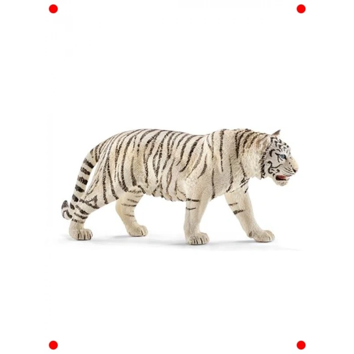 Gerçekçi Beyaz Kaplan Figürü - Vahşi Yaşam Serisi